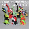 Kolorowe szakiraczki silikonowe platformy z szklanym szyby olejem silikonowym DAB 50 14mm wspólny termochromiczny wiadro biger kwarcowy paznokcie