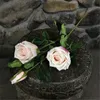 Fake Long Stem Curling Rose (3 Heads / Piece) 31.5 "Lengte simulatie hydraterende rozen voor thuis bruiloft decoratieve kunstbloemen