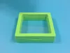 7 * 7 * 2 centímetros Plastic Suspenso flutuante Display Case Brinco Coin Gems Anel Jóias de armazenamento PET membrana Levante Box Titular