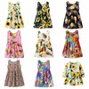 Crianças Roupas Meninas Girassol Floral Vestido Verão Flor Impresso Sundress Party Princesa Vestidos Praia A-Linha Moda Vestidos Casuais C5789