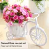 Couronnes de fleurs décoratives fleur artificielle Rose avec panier décoration de la maison ameublement Ldyllic Simulation costume de voiture vélo tricoté Flor