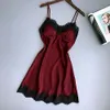 lingerie porno Women Sleepwear Sleeveless Strap Nightwear Lace Trim Satin Cami Top Pajama Sets women pajamas sexy @8