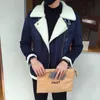 2019 Nya koreanska Slim Fit Winter Coat Fleece Velvet Jacket Men Lamb Wool Winter Coat Men 5Z