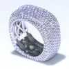 Superbe nouvelle arrivée bijoux de luxe 925 Sterling Sillver complet Micro Pave blanc saphir CZ pierres précieuses femmes mariage bague de fiançailles