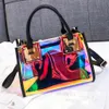 Designer-Holographic Transparent Jelly bag High Quality PVC Women's Designer Handbag Big capacity Chain Shoulder Messenger Bags