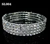 Bröllopsklänning Tillbehör Stretch Rhinestone Armband Bröllop Utdragbara Crystal Shinny Bridal Armband 1,2,3,4,5,6 Rader Wrap Armband