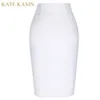 Kate Kasin 2017 crayon Midi jupe femmes bureau Bandage jupes élégant taille haute extensible jupe moulante Femme Saias
