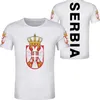 SÉRVIA camiseta masculina faça você mesmo grátis número de nome feito sob encomenda srbija SRB camiseta srpski bandeira da nação serbien roupas de impressão de logotipo da faculdade