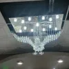 Nueva lámpara de araña de cristal grande con diseño de águila, lámpara de cristal moderna para sala de estar, luces grandes para vestíbulo de hotel