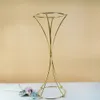 Bröllopsguld Centerpieces Tall Metal Flower Vase Bröllop Dekoration Party Road Bly Floor Vase