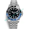 Мужские наручные часы Синяя Черная Керамическая Безрель Нержавеющая Сталь Новый Юбилейный Ремешок Часы 116710 40 мм Автоматическое движение GMT ​​Limited Watch