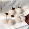 Новая мода чистый красный плюшевый серьги подходят для зимы качество шерсти мяч серьги корейских осень зима серебряная игла серьги wy120