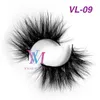 100% 5D Mink Makeup 19-25mm Cross False Eyelashes Eye Lashes Extension Handmade Sfot Nature 64 styles Choose Marble Case Box DHL Free