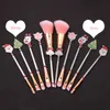 5pcs Christmas Makeup Brushes Set Kit Beautiful Professional Make Up Brush Tools with Trawstring Santa Claus Print Bag Offre de Noël D1096018