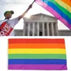 100 Stücke Regenbogenflagge 3x5FT 90x150 cm Lesben Homosexuell Stolz Polyester LGBT Flagge Banner Polyester Bunte Regenbogen Flagge Für Dekoration LX5957