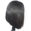 100 cheveux humains raide u partie perruques pour les femmes noires 100 cheveux péruviens non transformés en partie bob perruque complète 8017820