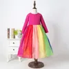 Toddler Baby Girl Lovely Colorful Tutu Dress Rainbow Striped Mesh Dresses Princess Party Dress Girls Clothes 1-6T