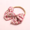 Bulk 30pClot School Girls Firms Floral Bows Nylon Bandsprint Hair Bow com bandana de nylon ou clipes para garotas infantis abastecimento de cabeça3272633