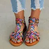 Hot Sale-Bohemian Women Boho Sandalias Mujer Kolorowa Kobieta Plaża Płaskie Plus Rozmiar 34-43