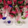 Красочные бонги Recycler Dab Rig 6,3 дюйма для курения кальяна 14 мм совместное маленькое стеклянное бонг Дешевые стеклянные водные бонги Бесплатная доставка