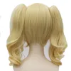 18inç sentetik anime peruk dalgalı harley quinn intihar squad pigtail cosplay wig2594