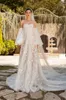 2020 une ligne robes de mariée appliques bretelles robes de mariée balayage train fermeture éclair sans manches tulle poux robe de mariée