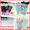 Nya Crystal Makeup Brushes 10st / set Diamond Crystal Handle Borste Powder Foundation Blush Konturs Highlighter Face and Eye Brushes Kit