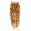 Miodowa blond fala wodna Virgin Brazylijskie Bundle do włosów z koronkowym zamknięciem 27 Truskawkowe blond mokre i faliste ludzkie włosy splot i CL8389797