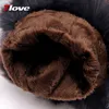 Fashion-Leather Gloves For Women New Ladies Rabbit Fur PU Leather Warm Gloves Black Mittens Winter Full Palm Touch Screen Velvet glove G037