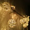 LED Rattan Balls Strings Fairy Lights Lampada decorativa natalizia a batteria Ghirlanda esterna Decorazione di nozze Illuminazione1834048
