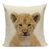 Animal Series Cushion Cover Home Decor Tiger Elephant Aap Sierkussens Covers Linnen Kussensloop voor Sofa Decoratie