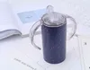 12 onças Sippy Cup com tampa e Handle instrutor copos de aço inoxidável Garrafa de Leite Leite Materno mamadeira