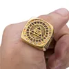 Mens rostfritt stål guldring Illuminati The Allseeingeye illunati Pyramideye Symbol Hip Hop Jewelry Size 8136675771