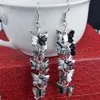 2019 nouveautés femme alliage 5 étages papillon balancent lustre boucles d'oreilles noir or argent exagéré pendentif boucles d'oreilles