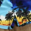 Abiti estivi da spiaggia per neonati, camicia a maniche corte con albero di cocco + abiti corti stampati da 2 pezzi, set di abbigliamento casual per bambini di moda