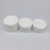 50G / ML белые пустые пополняемые косметические пластиковые банки с внутренней крышкой Flip Make Up Make Cream Creation Creation Contace Travel Case Pot