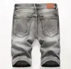 Billiga män designer slim rippade svart denim shorts distressed korta jeans blekta retro denim shorts stor storlek 42 bästa byxor jb3