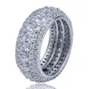 Bague en diamant Hiphop pour hommes, bijoux plaqués or 18 carats, zircone cubique scintillante, offre spéciale