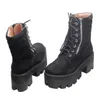 Frau Mode echte Leder Jeffrey Plattform Wanderschuhe New England Style Campbell Martin Boots Schuhe1269308