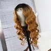 Ombre Blonde Farbe 1B27 13x6 Spitze Front Menschliches Haar Perücken Glueless Spitze Perücke Brasilianische Remy Körper Welle Haar mit Baby Haar