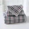 Simple Lattice Soft Absorbent Thick Cotton Towel Bath Towel Set of Three292L