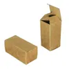 50st Brown Kraft Svart Vit Papper Förvaringslåda Parfym Kosmetisk oljepaket Paperboard Carton Foldbara Craft Boxes (3.2 * 3.2 * 7.7cm)