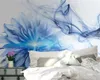 3d обои Главных Современный Минималистские абстрактный дым Голубых цветы Спальня фон Стен Романтические Цветочные 3d обои