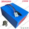 EU US No Tax DIY Lithium Electric Fietsbatterij 36V 45AH 1000W 1500W E Fietsbatterij 36V 45Ah Ebike Batterij met 50A BMS + 5A Charge