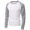 2018 Basic Raglan Tee Color Stitching Primavera T Camiseta Nova mistura de algodão macio Baseball Loose Top T-shirt Homens T-shirts Plus Size S-4XL