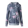Sweats à capuche floral Femmes Sweatshirt Casual Pocket imprimé d'automne à manches longues Tops extérieurs Pullover Outwear Ooa7438