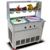 Consegna a domicilio gratuita CE doppia vaschetta per il ghiaccio con 5 ciotole di macchina per gelato fritto in acciaio inossidabile