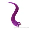 Verkauf von Micro-Loop-Haarverlängerungen aus reinem Haar, 1,0 Gramm pro Strähne, 100 Strähnen pro Packung, Lila und 1 Tiefschwarz