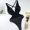 Stilista di un pezzo bikini costumi da bagno donna sexy scollo a V stampa costume da bagno femminile nuovo costume da bagno senza schienale biquini brasiliano