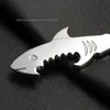 200pcs Metal 2 in 1 Keychain Bottle Opener Creative Shark Fish Key Chain Beer Openers Keyring Ring Can Openers Alloy Shark Shape7601631